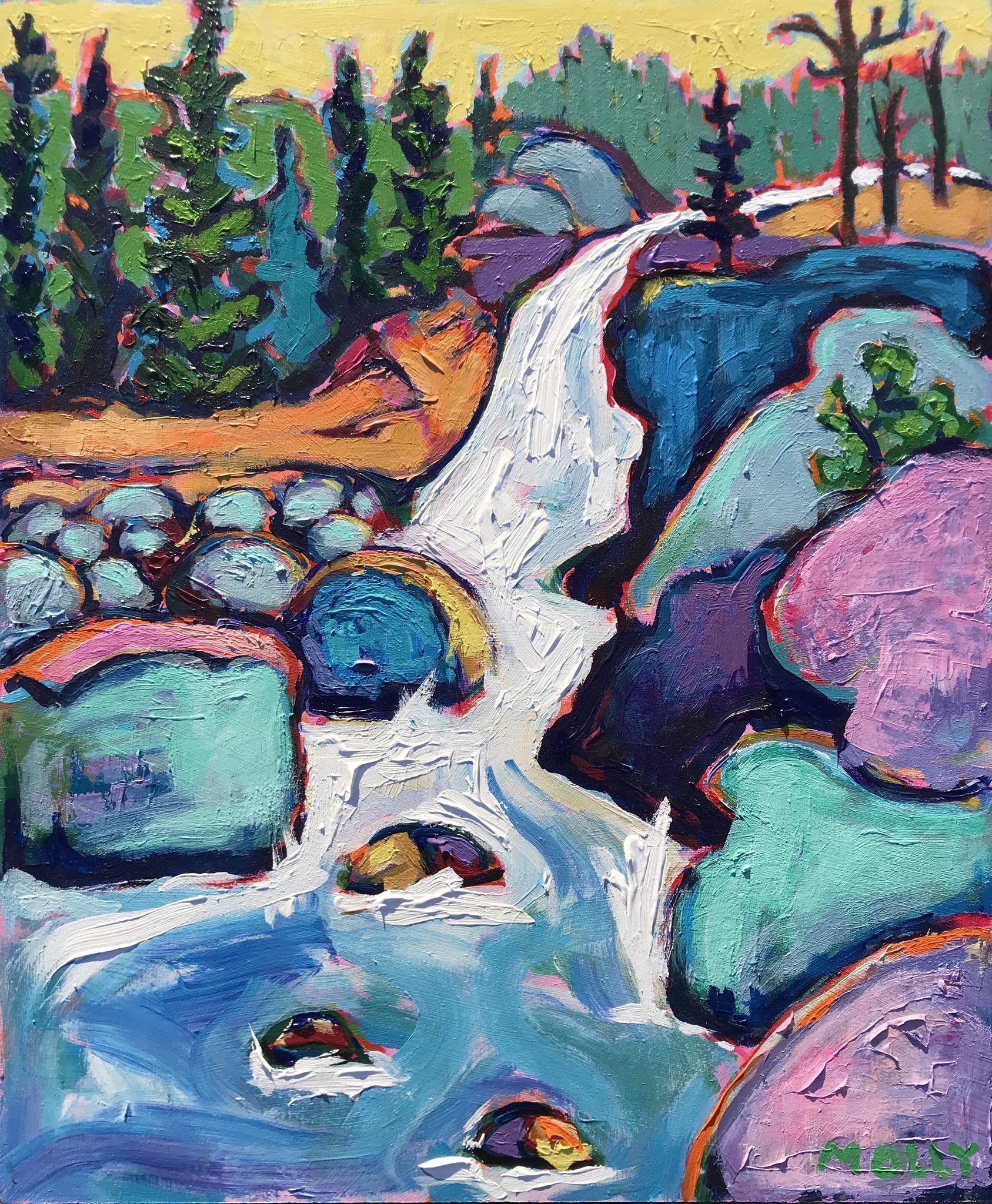 Alberta Falls, 24x20, Acrylic on Canvas